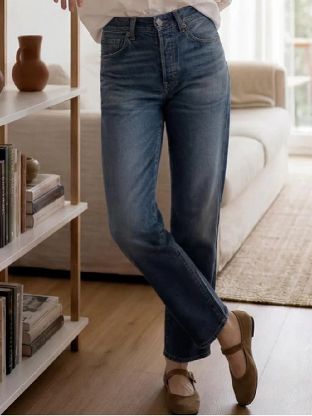 Edwin Sawyer Boyfriend Carpenter Straight Leg Denim Jeans Dark Wash Size 30 10
